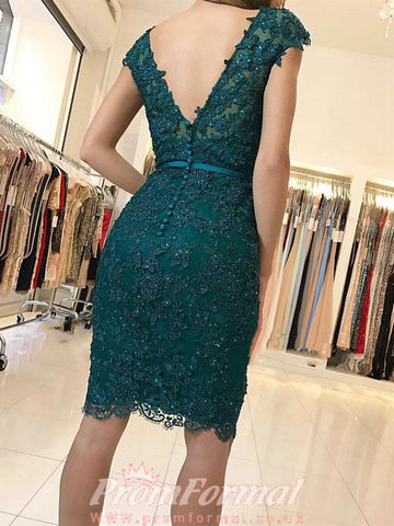 Short Green Lace Beading Homecoming Dress SHORT194