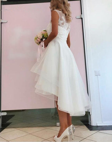 A Line High Low After Party Short Wedding Dress SWD006