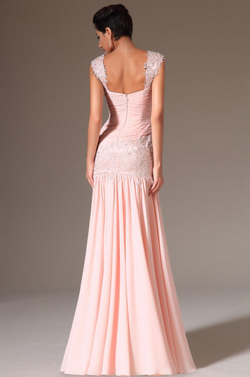 Candy Pink 100D Chiffon Trumpet/Mermaid Straps Bridesmaid Formal Dress(BDJT1376)