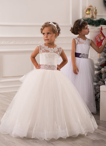 Tulle Ball Gown Flower Girl Dress BDCHK137