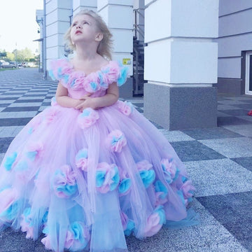 Baby Girl Toldders Ball Gowns 3D Flower Girl Dress BDFGD465