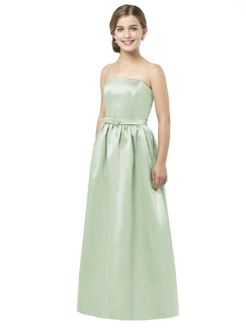 Sage Strapless Floor-length Junior Bridesmaid Dress(UKJBD03-013)