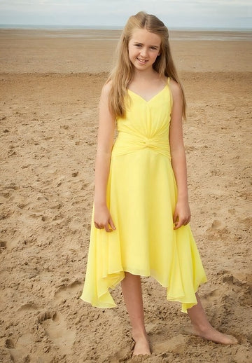 Yellow Junior Beach Formal Dress(UKJBD061)