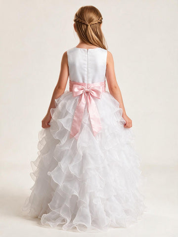 Ruffle Ball Gown Organza Flower Girl Dress ACH099