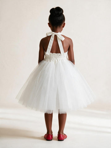 Straps Tulle Flower Girl Dress ACH117