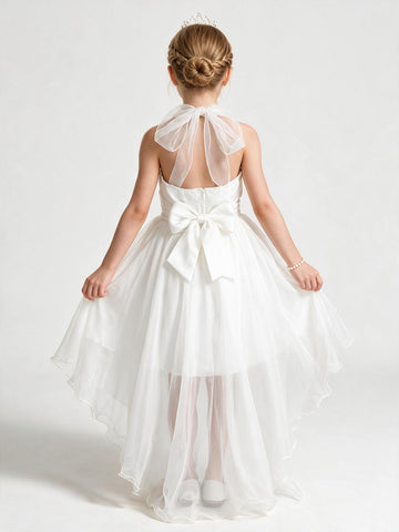 Halter High Low Flower Girl Kids Prom Dress ACH119