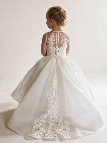 Tulle Toddler Long Sleeve A-line Flower Girl Dress ACH175