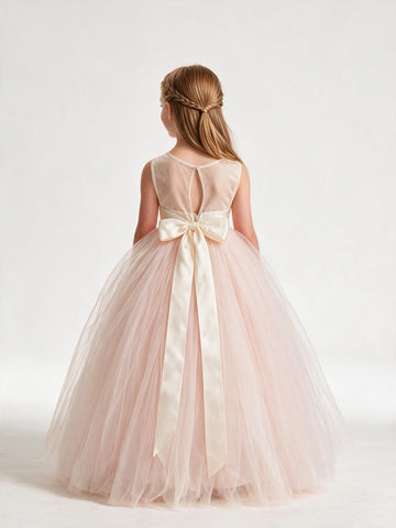 Pink Ball Gown Flower Girl Dress ACH178