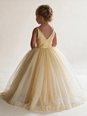 Yellow Toddler Ball Gown Flower Girl Dress ACH195