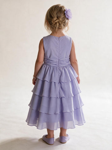 Lavender Chiffon Toddler Flower Girl Dress ACH228