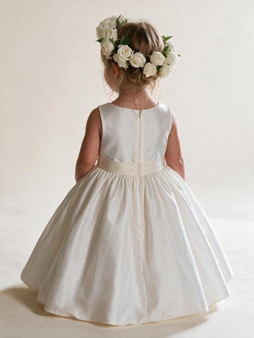 Satin Toddler Flower Girl Dress with Bow ACH231
