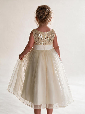 Toddler Sequin Tulle Short Flower Girl Dress ACH246