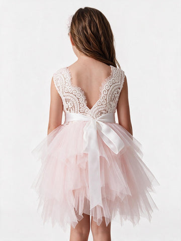 Short Tulle Flower Girl Dress(AHC066)