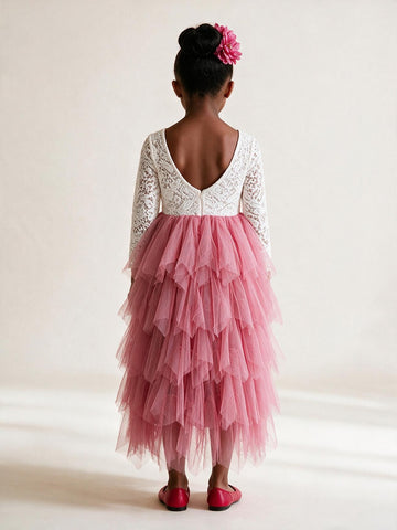 Chic Long Sleeves Flower Girl Dress with Lace BCH007