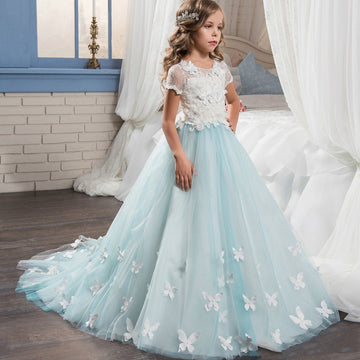 Ball Gown Short Sleeve Kids Prom Dress for Girls CH0109