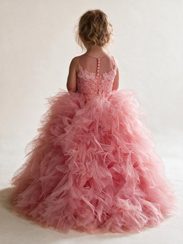 Lovely Pinky Kids Girls Flower Girl Dress BDCH0152