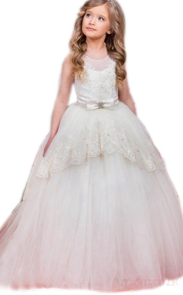 Ball Gown Ivory Kids Girls Party Dress CH0165