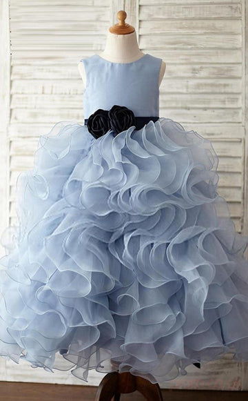 Princess Dark Blue Flower Girl Dress CH0173