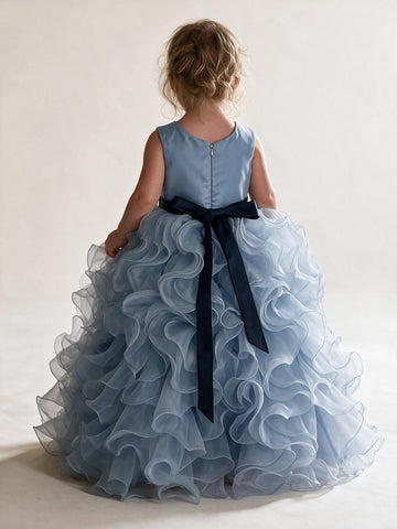 Princess Dark Blue Flower Girl Dress CH0173