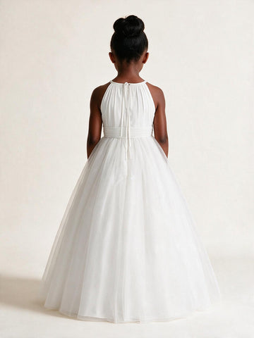 Halter Toddler Flower Girl Dress CHK204