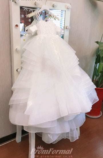 Pink Kids Ball Gown Tulle Party Dress TCHK212B