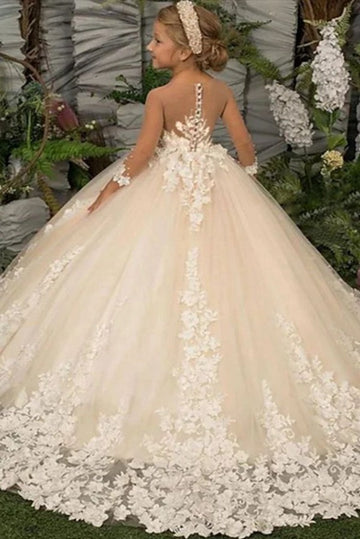Kids Nude Princess Party Dress CHK258