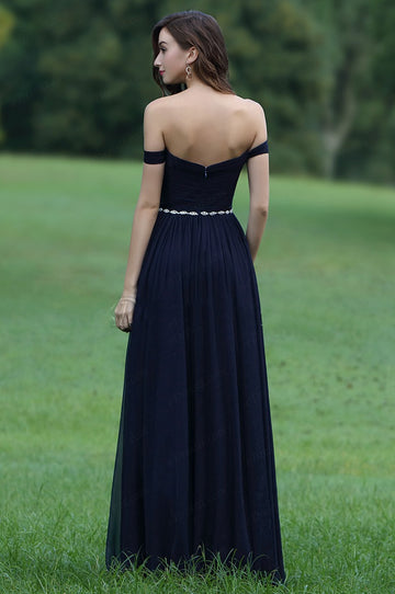 EBD003 Sweetheart Long Navy Blue Wedding Formal Dress