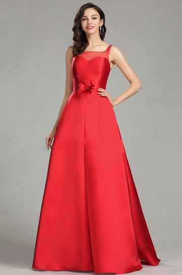 EBD025 Illusion Red Formal Dress