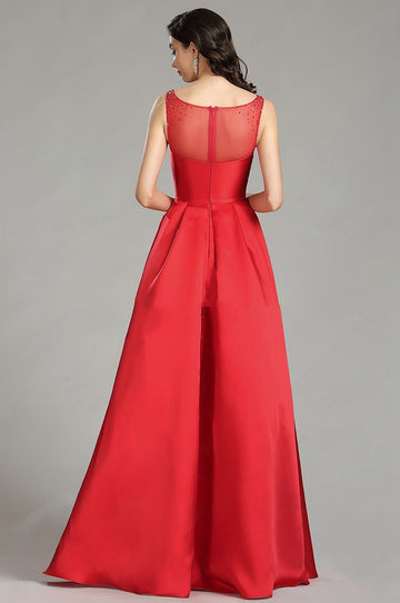 EBD025 Illusion Red Formal Dress