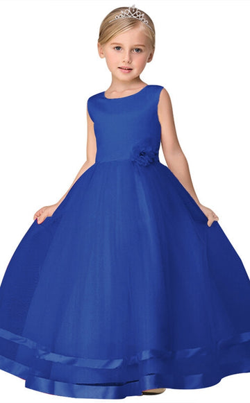 White Tulle Princess Children's Prom Dress FGD237