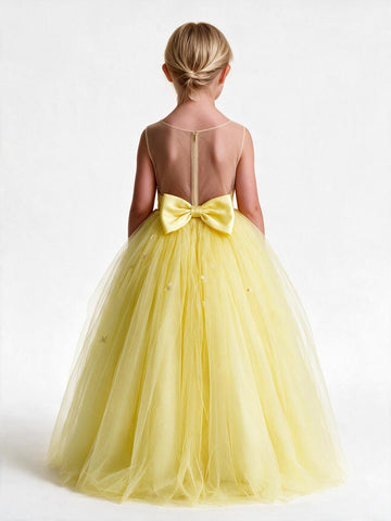 Yellow Princess Kids Prom Dress BDFGD349