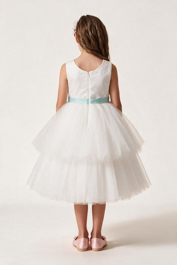 Princess Ankle-length White Flower Girl Dress BDFGD443