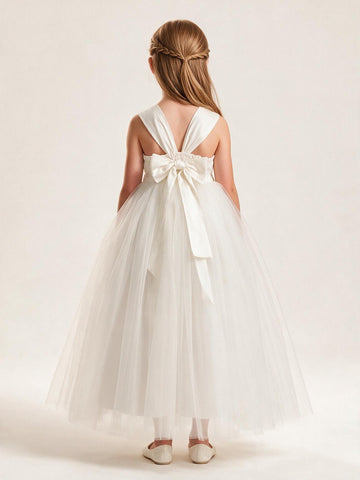 Cute Ivory Tulle Little Girl Flower Girl Dress(FGD452)