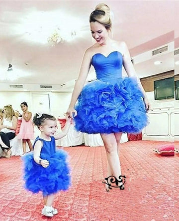 Royal Blue Mommy-Daughter Matching Prom Dress FGD472