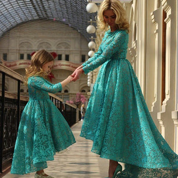Lace Long Sleeve High Low Mommy-Daughter Matching Prom Dress FGD475