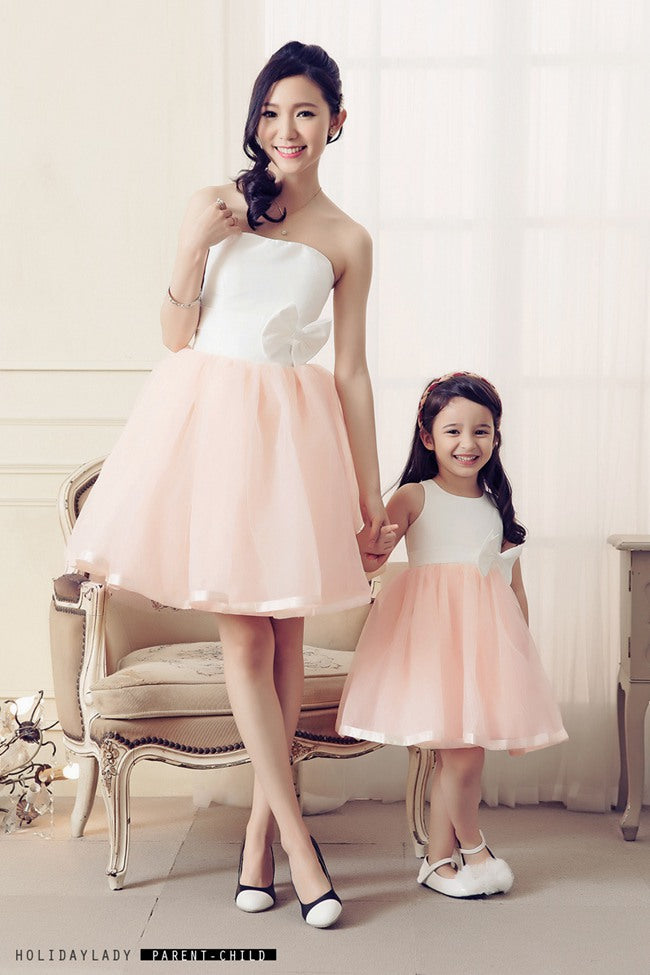 Simple Short Mommy-Daughter Matching Prom Dress FGD478