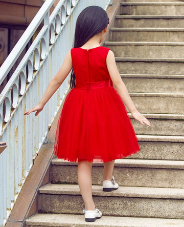 Simple Red Short Mommy-Daughter Matching Prom Dress FGD479