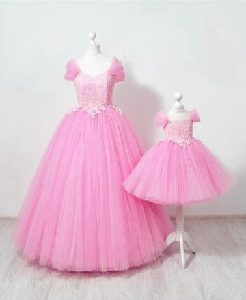 Pink Mommy-Daughter Matching Prom Dress MGD021