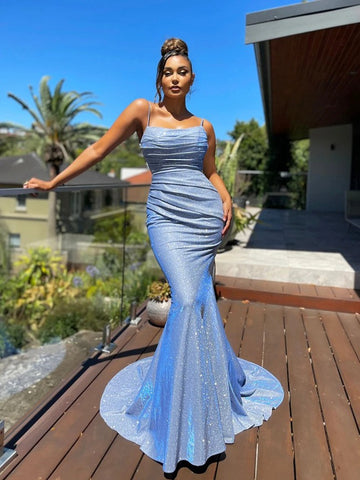 Light Blue Sexy Mermaid Evening Dress PXH030