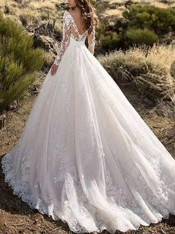 Discount Long Sleeve Lace Wedding Dress PXH035