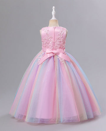 Princess Girls Rainbow Dress for Party TXH093