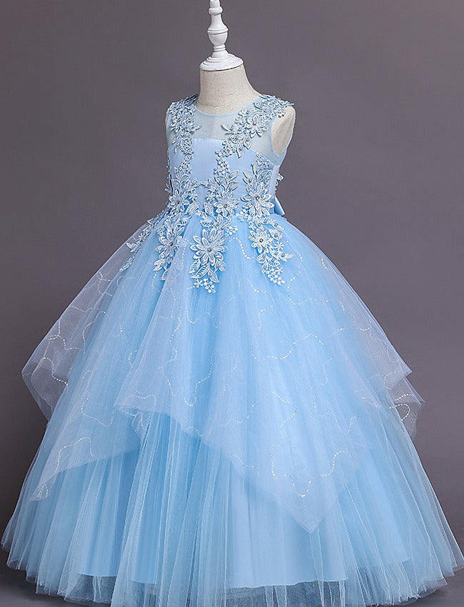 Light Blue Ball Gown Lace Girls Prom Dress TXH091 Light Blue Ball Gown Lace Girls Prom Dress TXH091