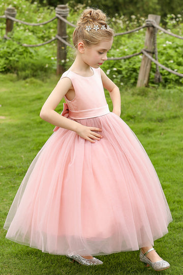 Cute Girls Pink Princess Pageant Party Dress TXH096