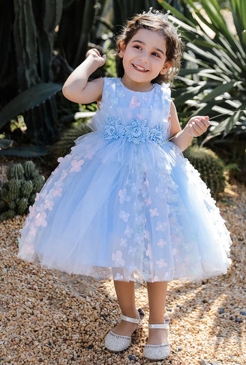 Kiddie TuTu Light Blue Toddler Party Dress 4-8 Years TXH105