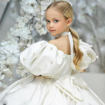 Princess White Short Ball Gown Kids Girls Party Dress TXH108