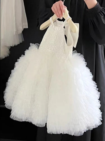 Cute Kiddie White Party Dress TXH117