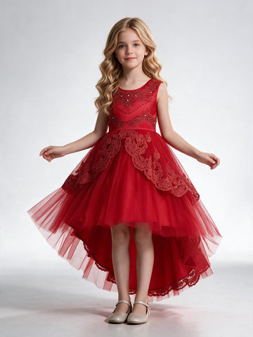 Princess High-low Girl Pageant Dress 3-14 Years TXH137