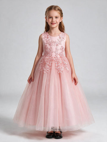 Princess Lace Tulle Kiddie Girl Party Dress Age 3-14 TXH142