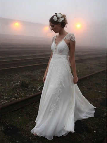 V Neck Wedding Dress BWD323
