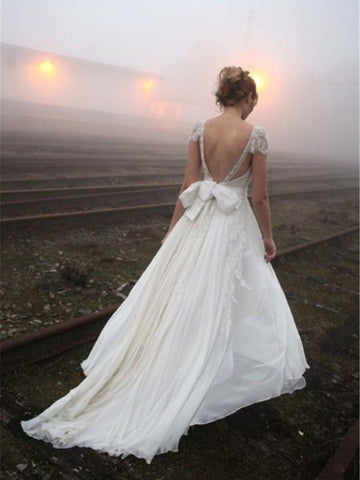 V Neck Wedding Dress BWD323